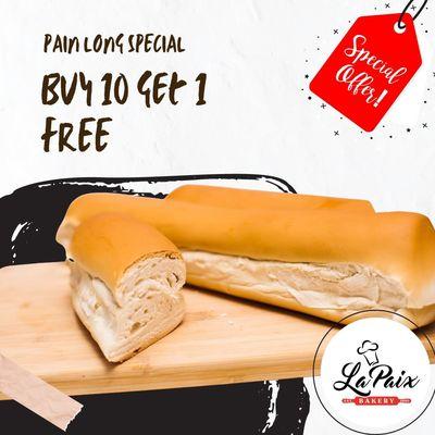 Buy 10 breads, Get 1 FREE!