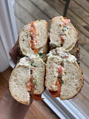 Lox bagel sandwich