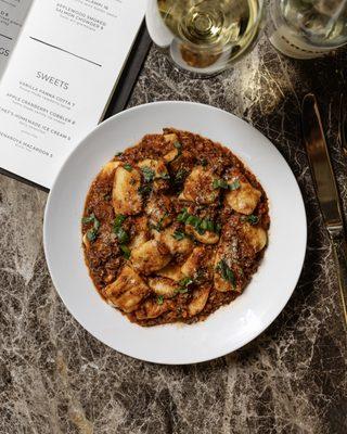 Gnocci Bolognese with House Made Marinara from Muse at Benaroya Hall.