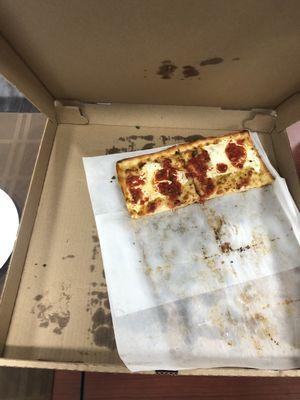 The pizza box almost gone