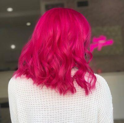 Hot pink hair