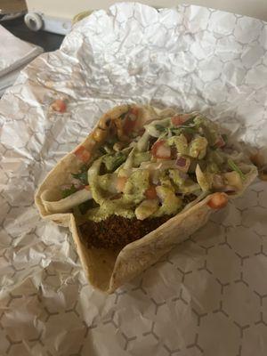 Fried avocado taco