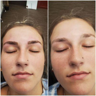 Eyebrow threading and tinting