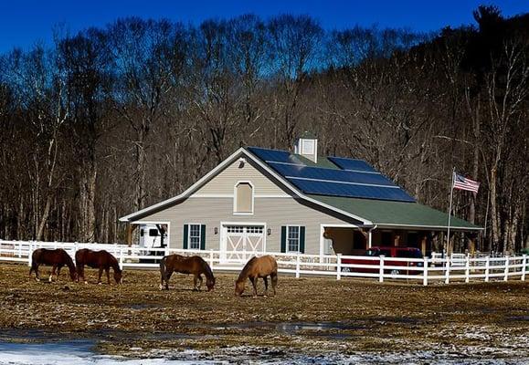 Rural residential solar PV array installed by Northeast Solar. northeast-solar.com