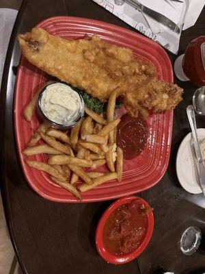 Friday fish fry with French fries substituted for the Mac and cheese