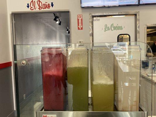 Agua Fresca station - Horchata pineapple cucumber lemonade and jimica