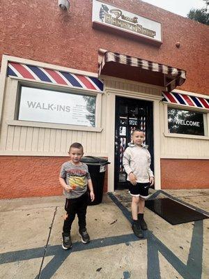 Our boys - growing up, getting hair cuts from Frank's!