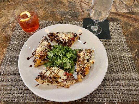 Negroni and steak crostini