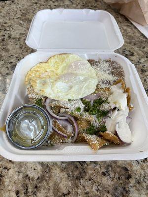 Chilaquiles with fried eggs