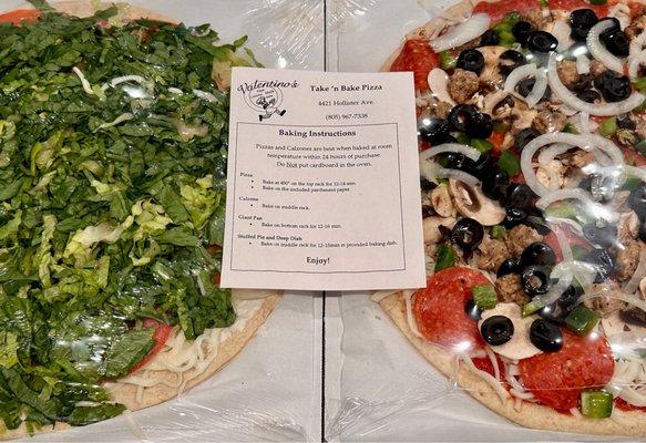 Our take n bake pizzas (BLT and Val's Special)