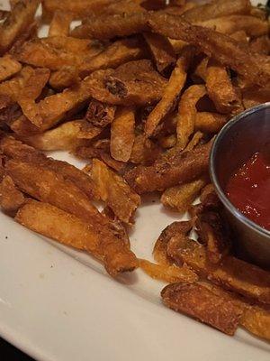 Inedible fries left on plate