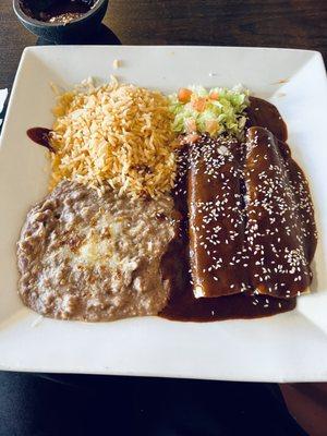 Mole cheese enchiladas