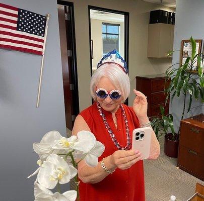 Pam getting ready for 4th of July week!