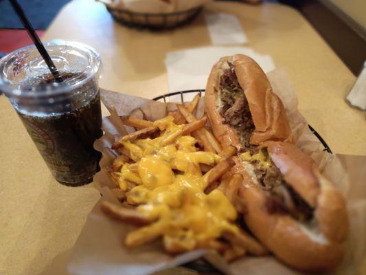 Mushroom Philly and Cheese Fries