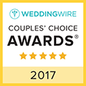 So Proud to be a 2017 Wedding Wire Couple's Choice Award Winner!