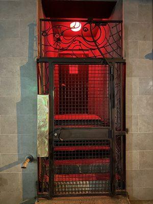 Front entrance. Ominous red door with no markings where a first timers isn't quite sure what they will encounter.