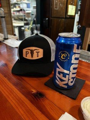 A cold Keystone and my new favorite hat