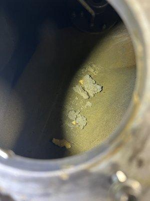 Residue in gas tank