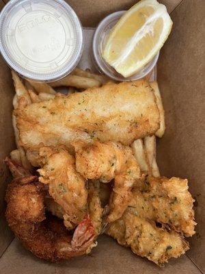 Fish, shrimp and fries