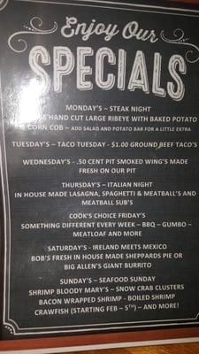 Weekly specials