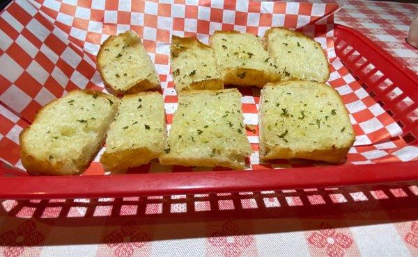 Amazing garlic bread. I want more!