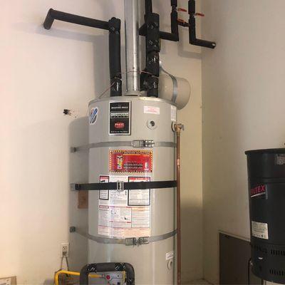 Thai is a 75 Gallon Water Heater for a bigger home with 3+ bathrooms we also have Tankless options too. This was in Moorpark area.