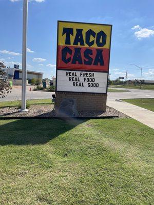 Sign outside restaurant