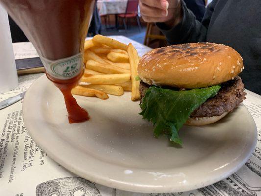 Burger and fries.