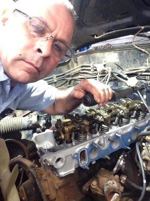 Torquing a cylinder head on a Mitsubishi pickup, it had a burn exhaust valves, as a result of a leak down test....