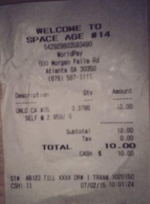 Space Age doesn't put the correct address on the receipt...this is Oregon! Further evidence they don't know a receipt's purpose.