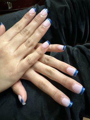 Blue French Tip Gel X nails