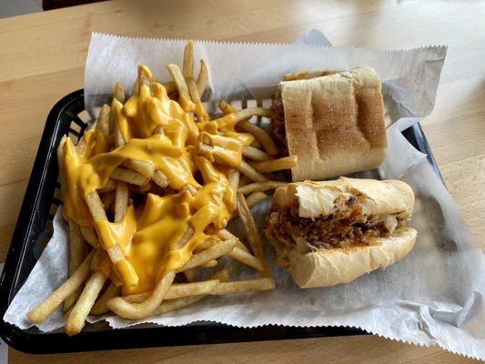 THIRD 6" BUFFALO CHICKEN CHEESE STEAK and CHEESE FRIES