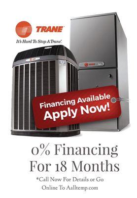 Zero Percent Financing for 18 Months