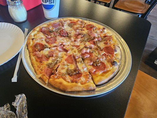 Meat lovers pizza