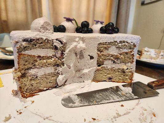 Lemon Lavender Blueberry Chiffon Cake - the lavender infused cream/frosting is so good!