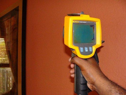 Infrared camera used for moisture detection at a Palm Beach County property we inspected.