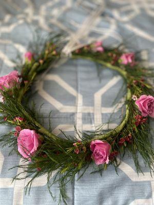 Up-close shot of my flower crown