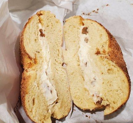 Cinnamon Bagel with Honey Walnut Cream Cheese