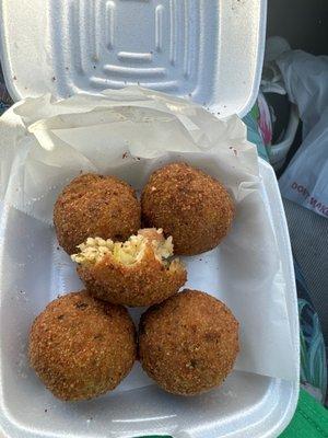 Seafood Boudin Balls! Seafood-Shrimp, Crawfish, & Fish! Yalll, they are yummyyyyyy!!!!