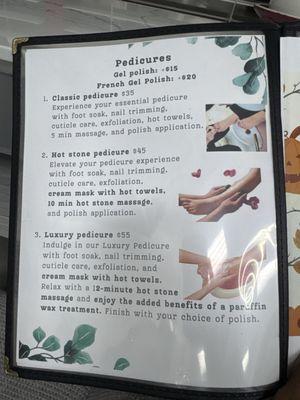 Salon pedicure options