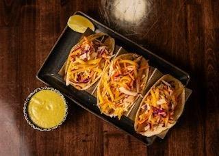 Fish Tacos with mango slaw