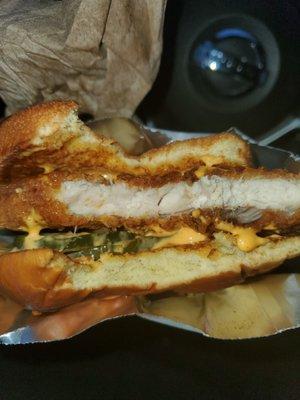 Spicy crispy chicken sandwich! Spicyyyyy!