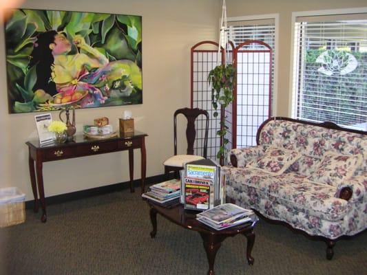 Waiting room in our small, comfortable office