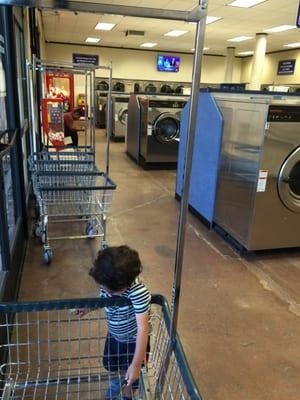 Son loves it here lots of games for him to play while I do laundry