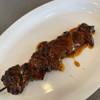 Barbecue pork skewer for merienda