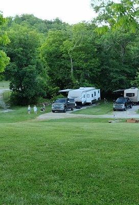 Full hookup campsites in the back of camp