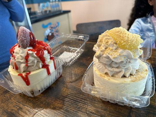 4" Strawberry Cheesecake and 4" Lemon Drop Cheesecake