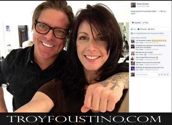 Troy has been cutting my hair for years and also many of my friends and we all LOVE him!  Troyfoustino.com