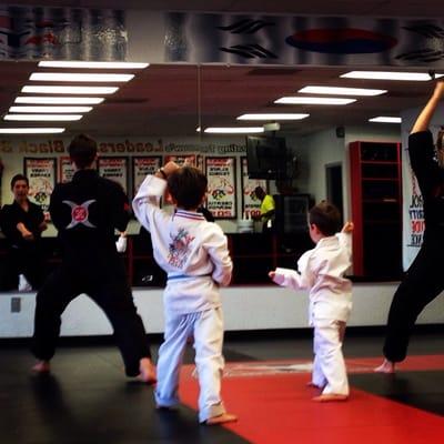 My sons first Karate class at 4.5 years old.