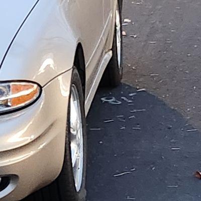 See the top of this wheel pitch inward? This 22 year old car is probably the nicest one in the state.